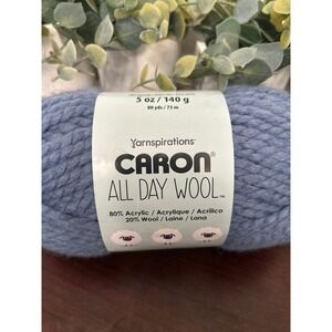Caron All‎ Day Wool slated blue super bulky yarn.
